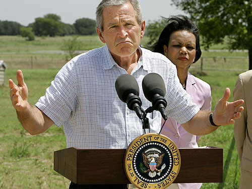 president bush avec mlle rice