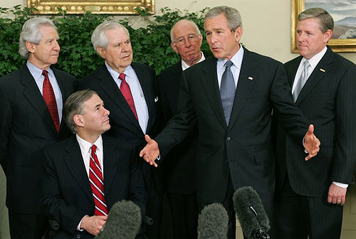 president bush avec ses amis
