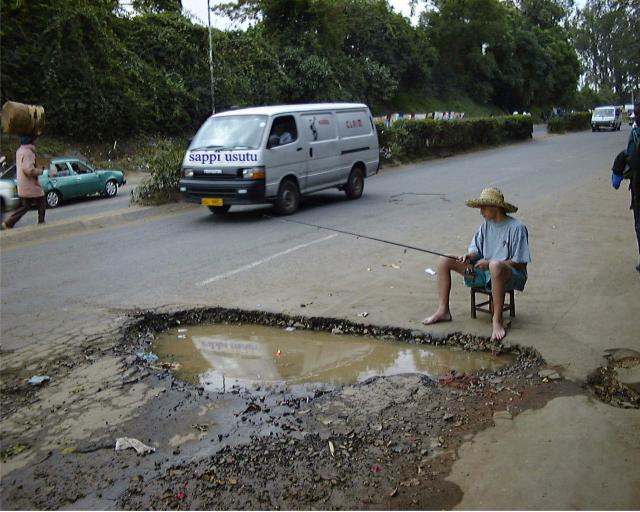 peche en pleine rue