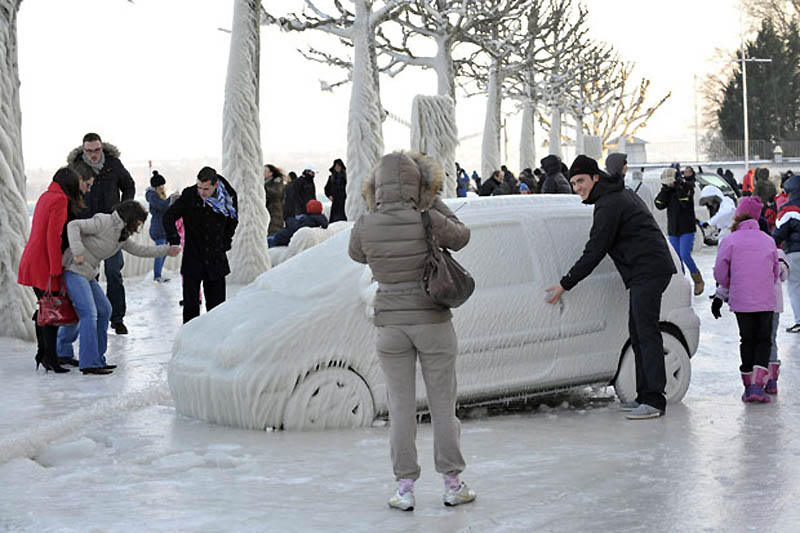 twingo couverte de gel