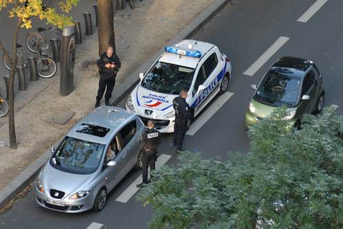 un contrôle de police en direct