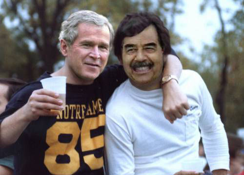 president bush et president saddam hussein